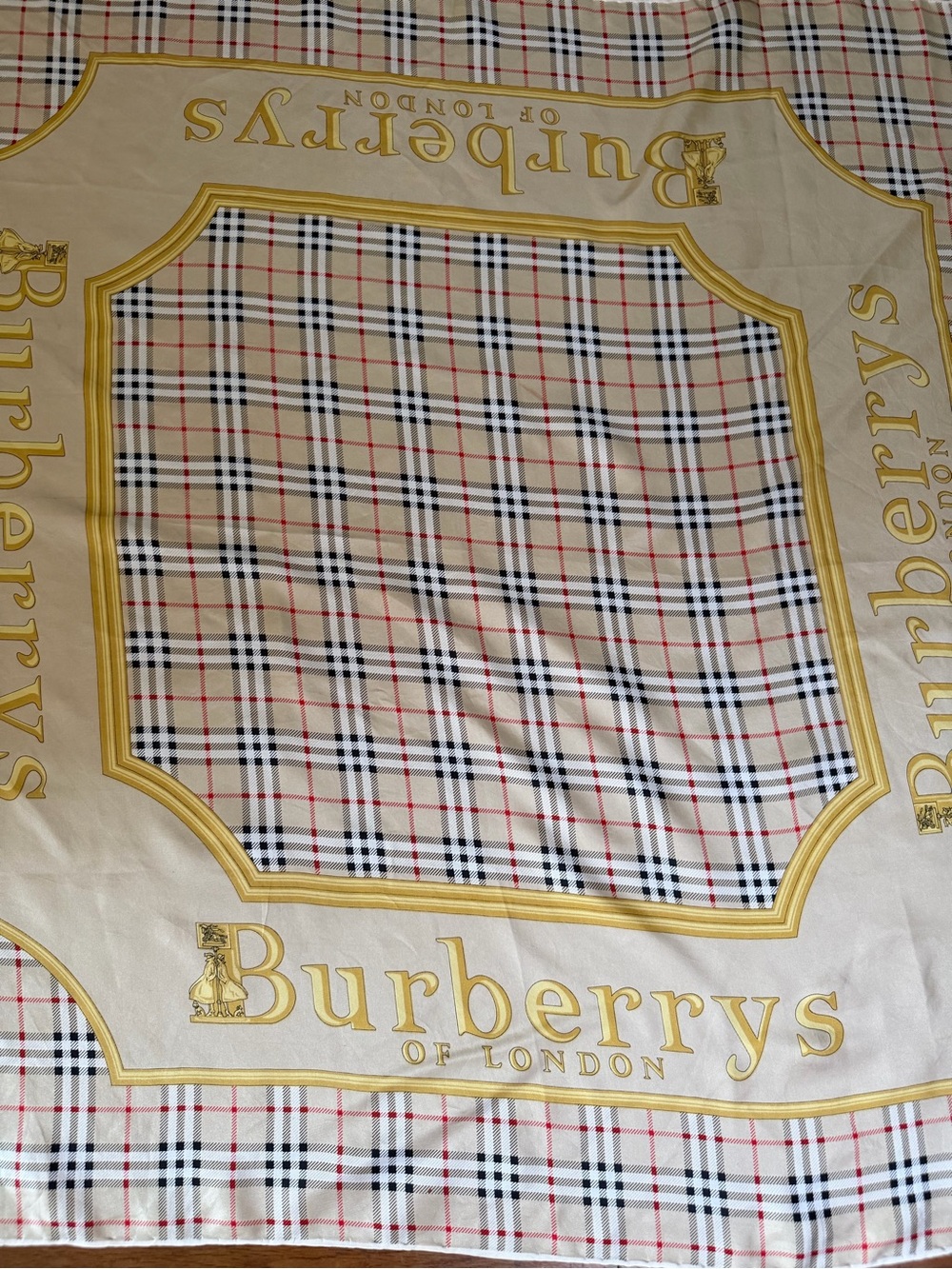 Burberrys Beige Nova Check Silk Scarf - Picture 7 of 14
